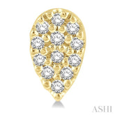 1/10 ctw Pear Shape Round Cut Diamond Petite Earring in 10K Yellow Gold